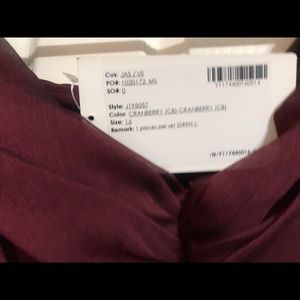 Cranberry off the Shoulder size 16 evening gown. Never been worn.